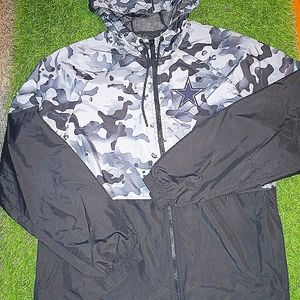 Dallas Cowboys Gray Camo Athletic Windbreaker Jacket Hoodie New W Tags Custom